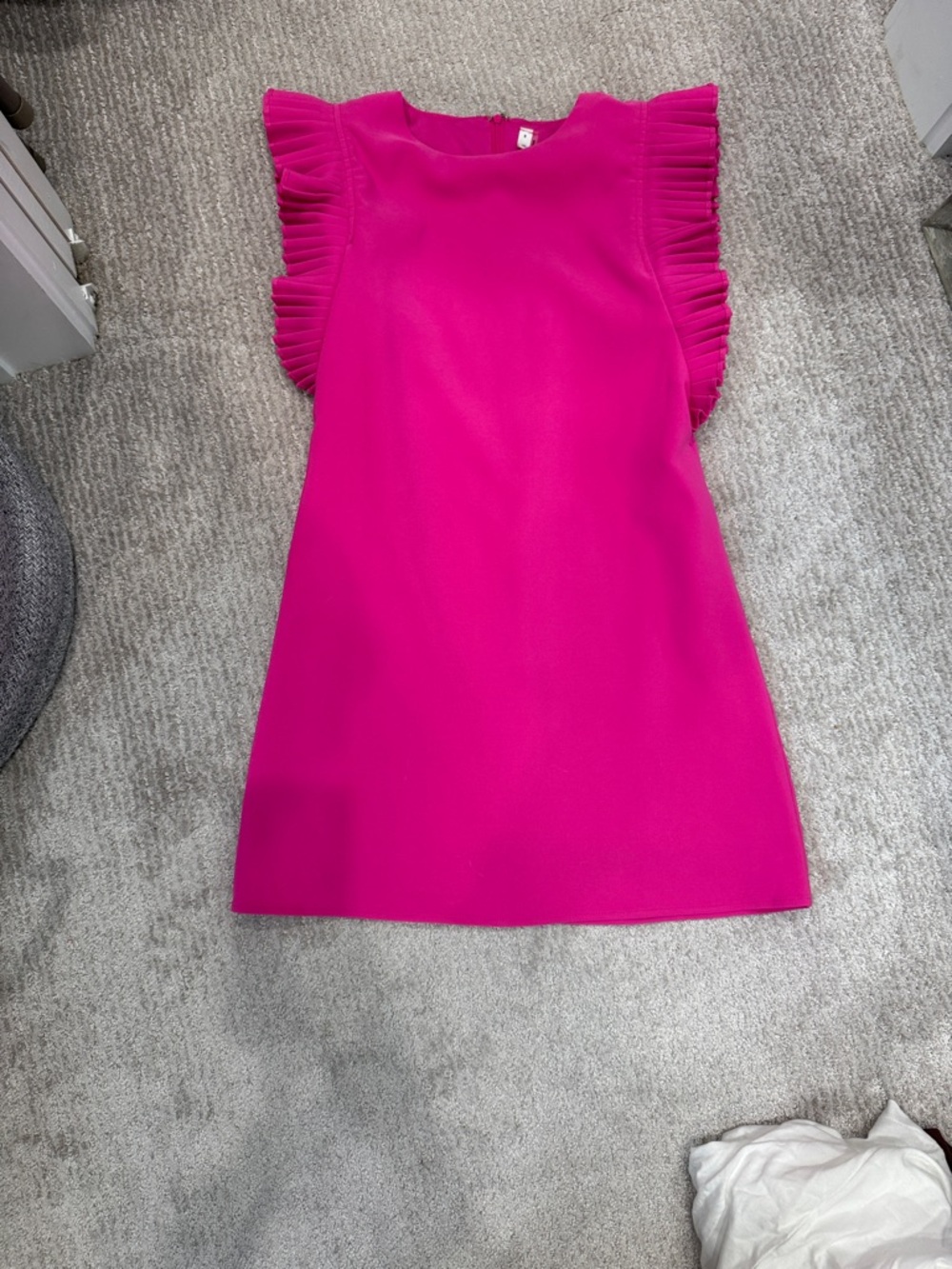 glam Hot Pink Ruffle Sleeve Mini Dress